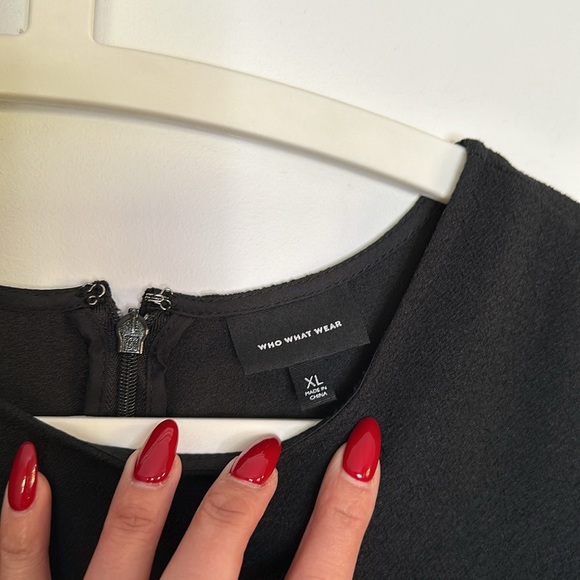 Who What Wear & Target Black Mini Dress with flutter sleeves. - Picture 2 of 6